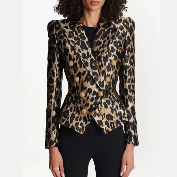 

b1017 leopard print jacket for women's high-end french light luxury goddess style slim fitting short blazer top, White;black