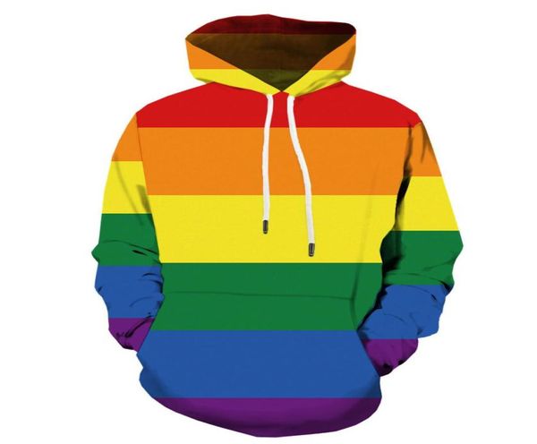 

rainbow color hoodie occident man funny lgbt 3d hooded sweatshirt harajuku sweatshirts pullovers drop clothes ypf4745601002, Black