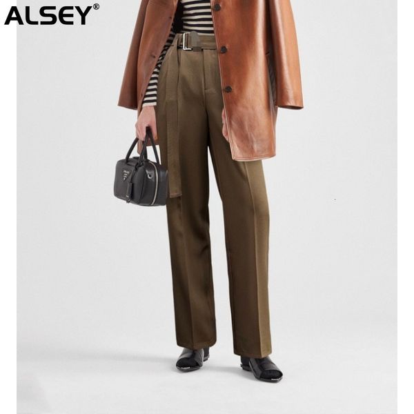 

women's pants s women highwaisted comfortable casual fall winter blended light luxury slim waistband female trousers a02325 230818, Black;white