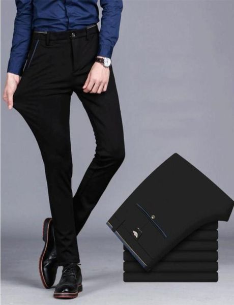 

2021 spring noniron dress men classic pants fashion business chino pant male stretch slim fit elastic long casual black trouser4419343