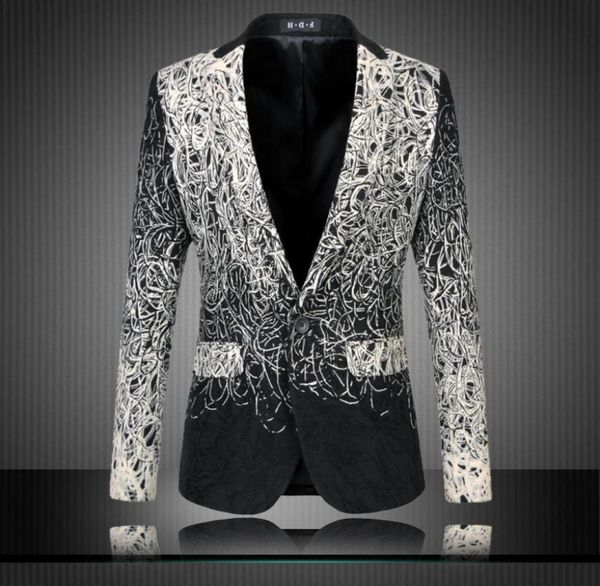 

whole mens floral blazers designs trendy suits club vintage slim fit flower print blazers fancy prom dress suits terno mascul6552864, White;black