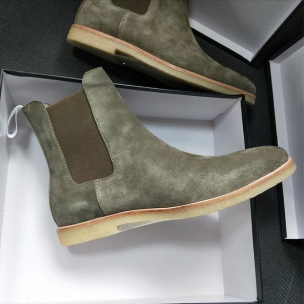 

boots handmade luxury cow leather autumn winter men fashion business dress wedding chelsea vintage british ankle 230818, Black