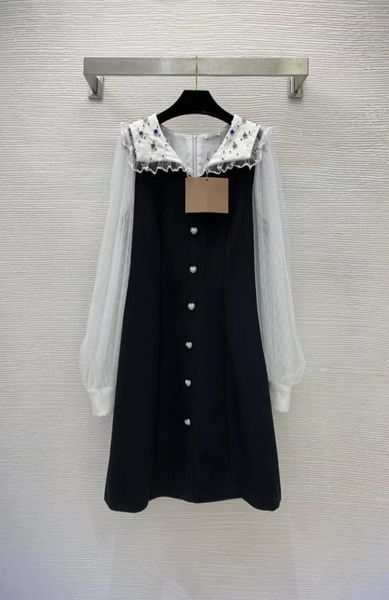 

milan runway dress 2023 new spring summer lapel neck long sleeve print fashion designer dresses brand same style dress 021713063922, Black;pink