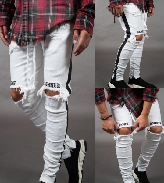 

new fashion mens stylist jeans mens distressed zipper jeans casual trousers mens stylist slim biker denim pants1919626, Blue
