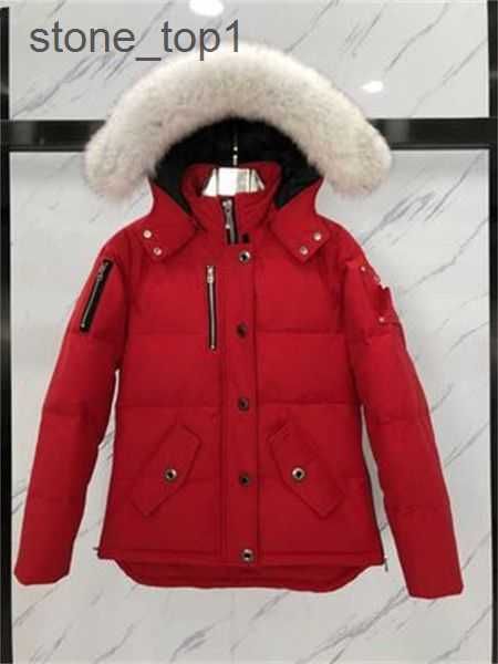 

down jacket mooses knuckles men's fur collar parka winter waterproof white duck coat canada fashion men and women couples mooses casual, Black