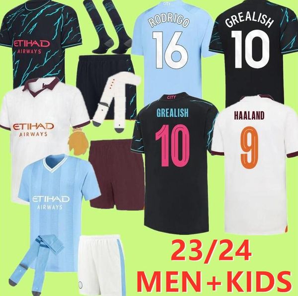 

2023 champions finals 2024 foden de bruyne haaland blue moon soccer jerseys grealish rodrigo man cities pre match football shirt equipment 2, Black;yellow