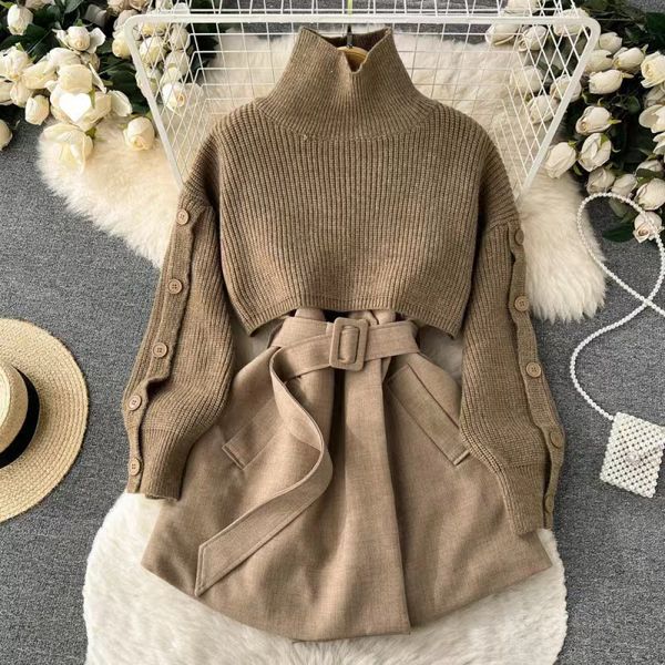 

2023 winter gentle fashion style sweater vest set, White