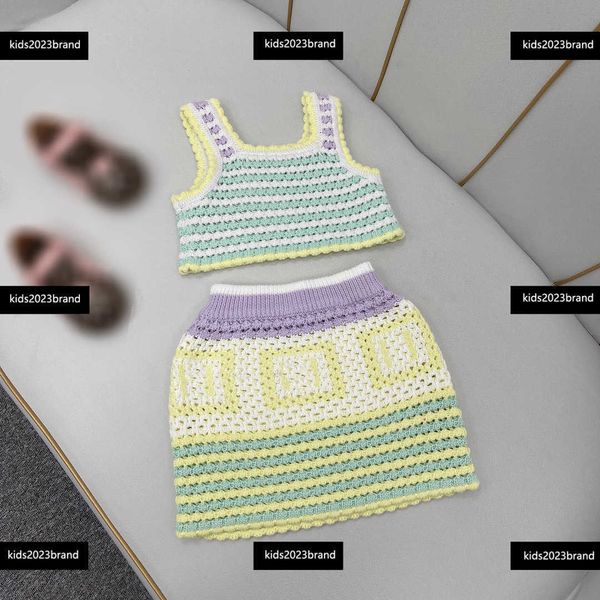 

kids clothes child sets baby fashion knitted tank skirt 2pcs summer british style brother and sister outfit tracksuit letter printing, White