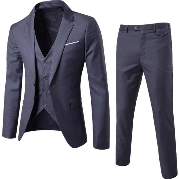 

2020 male slim fit suits blazer business formal dress waist coat groom man suit exquisite office set thin blazer weeding suit220a, White;black