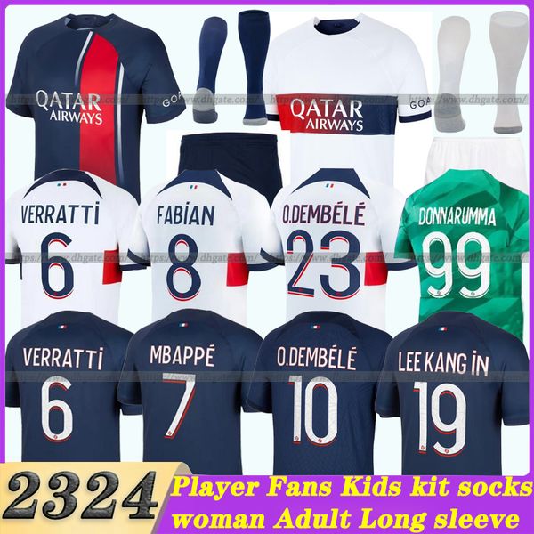

kids maillots de football psgs soccer jerseys 22 23 24 kids football kits paris mbappe hakimi marquinhos verratti uniform shorts socks maill, Black;yellow