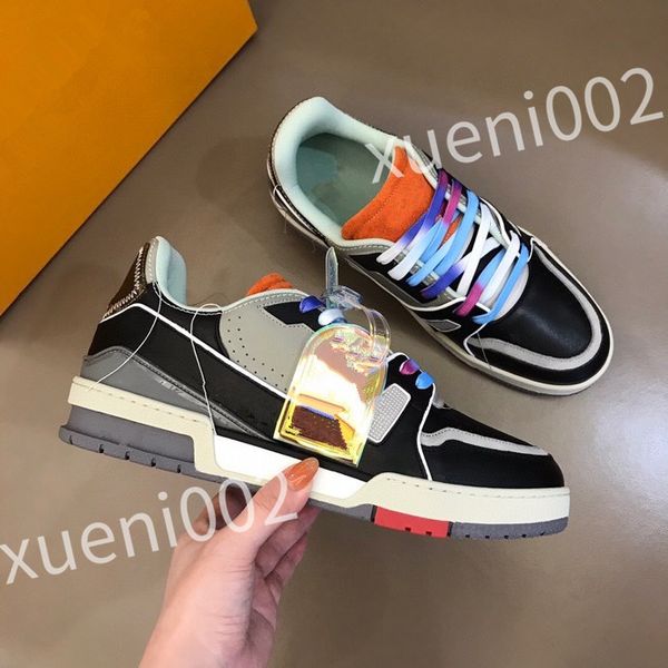 

new luxury men women leather sneakers leather flat trainers black mesh lace-up casual shoes outdoor runner trainers sport shoes size39-44 rd