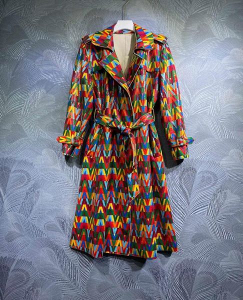 

2022 autumn new polo pew printed long sleeved trench coat012876009, Tan;black