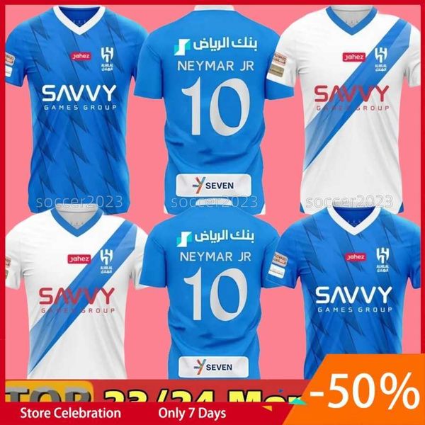 

2023 2024 al hilal saudi pereira neymar jr 10 soccer jerseys ighalo neves sergej salem a.carrillo .vietto football shirt koulibaly silva ho, White;black