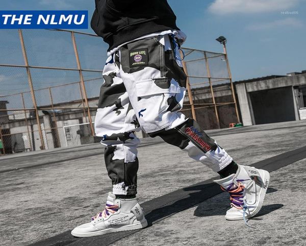 

fashion harajuku camouflage joggers pants men hip hop multi pockets elastic waist harem trousers streetwear mens 2018 pant wj10919139690, Black