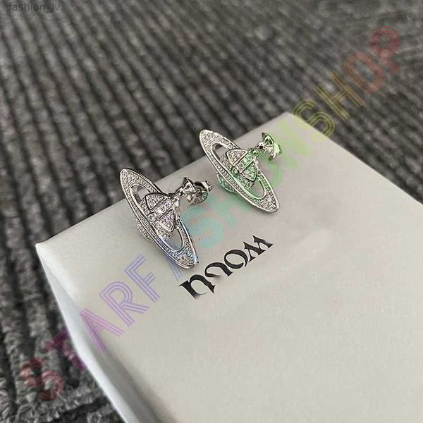 

saturn charm luxury classic stud pendant brand designer geometric celebrity round rhinestone earrings wedding party jewelry, Golden;silver