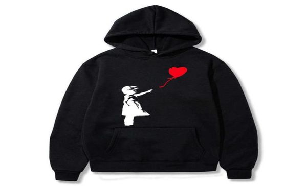 

world peace hoodies sweatshirts menwomen kcco balloon girl banksy love hooded sweatshirt hoodie spring autumn warm print hoody h01909230, Black
