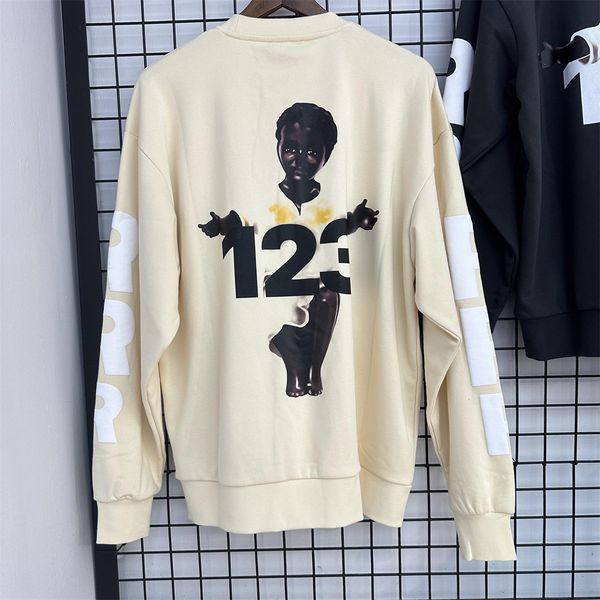 

real pics nice quality fashion sweatshirts men women hooded oversize pullovers beige black sweaters, Black;brown