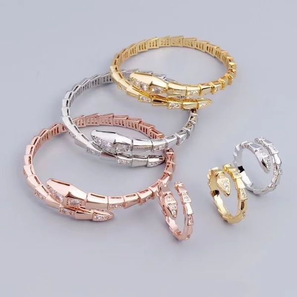 

spirit snake popular necklace, bracelet, earrings, luxury smooth face snake bone shaped interiors, ins popular advanced fashion versatile gi, Golden;silver