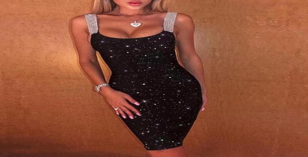 

women039s sequined dress wrapped sleeveless girl tummy control wide strap clothes evening party dresses ladies bodycon casual5884882, Black;gray