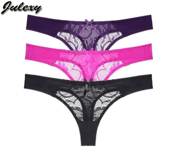 

julexy transparent thongs hollow out panties for women solid lace underwear women lingerie s  l xl g string1265784, Black;pink