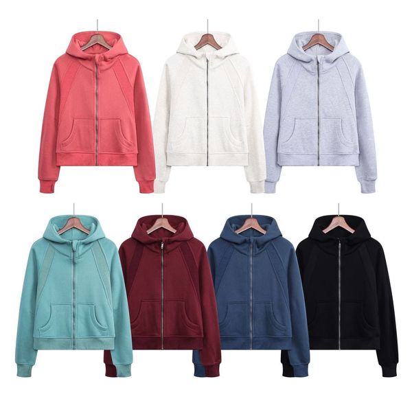 

yoga wear jackets new color autumn fleece women's jackets yoga wear scuba oversized half-zip full zip hoodie hoodies sweatshirts versio, Black;brown