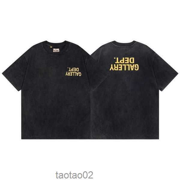 

hip-hop shirt letter mens old t dept galleryes washed shirts splash-ink 2023 street oversize short sleeve cpu4 13bcbl, White;black