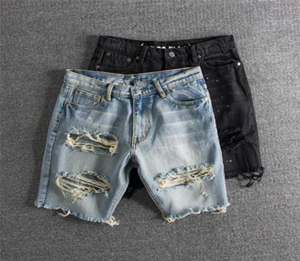 

cowboy shorts jeans men039s denim short men hole pants summer male hip hop beggar zipper gay streetwear6010014, Blue