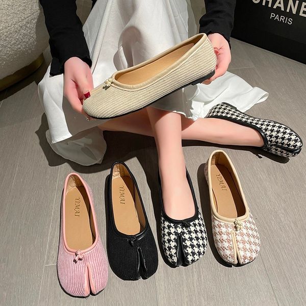 

dress shoes fashion tabi girls flats casual single shoe's 2023 trends elastic fabric oxfords comfortable commute loafers 230818, Black