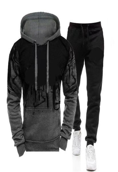

in 2022 crossborder autumn and winter men039s suits printed hoodie leisure sports pants are a new hit tracksuit6412252, Gray