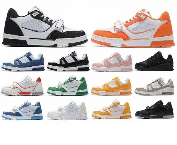 

2023 designer virgil trainer casual shoe sneakers black white panda fashion low shoe platform leather sloe rubber men women outdoor walking