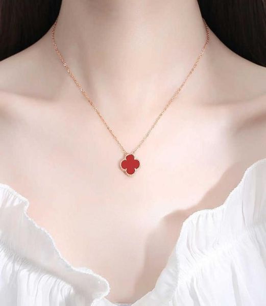 

15mm fashion classic4four leaf clover necklaces pendants motherofpearl stainless steel plated 18k for womengirl valentine0398290139, Silver