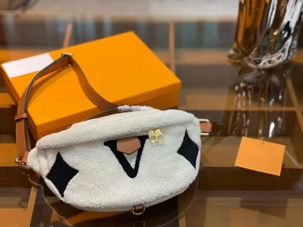 

classic women's crossbody bag teddy bumbag designer men's fluffy shoulder bag luxury waist belt blur butt bag crossbody fanny pack