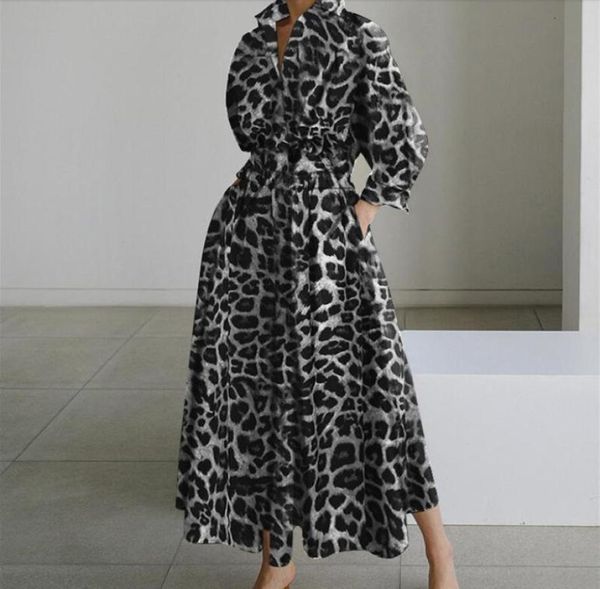 

casual dresses zanzea autumn shirt women elegant polka dot vestidos chic bohemian maxi holiday long sundress ol kaftan 2211255335909, Black;gray