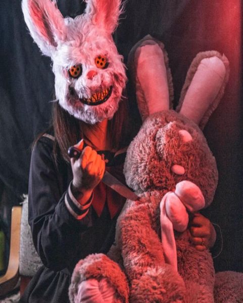 

costume accessories bloody bear bloody bunny mask plush female anchor dance party po horror cute halloween cosplay tokyo ghoul3298277, Silver