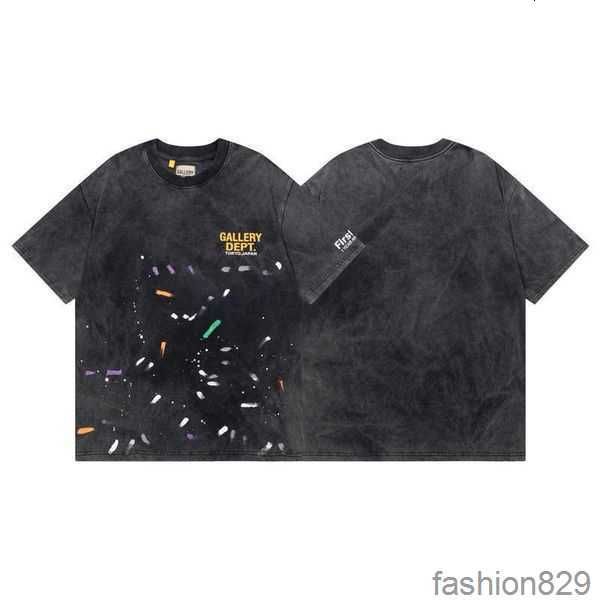 

hip-hop shirt letter mens old t dept galleryes washed shirts splash-ink 2023 street oversize short sleeve cpu4 10, White;black