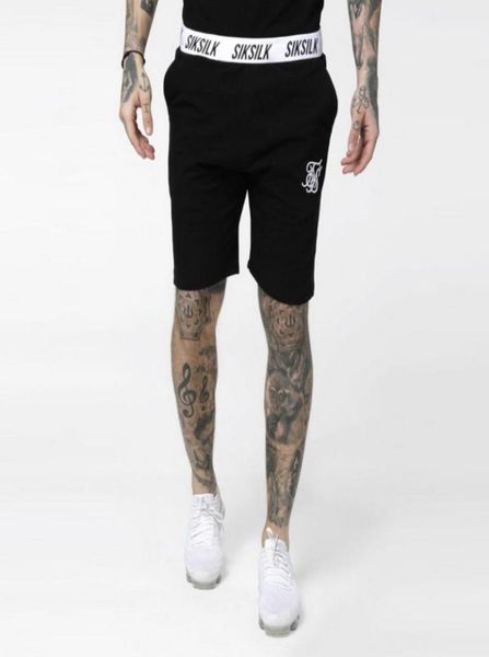 

men summer sik silk embroidery gyms fitness bodybuilding casual joggers workout brand sporting short pants sweatpants sportswear y6687198, White;black