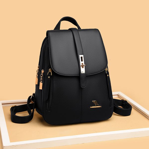 

school bags winter 2023 women leather backpacks fashion shoulder female backpack ladies travel mochilas for girls 230818