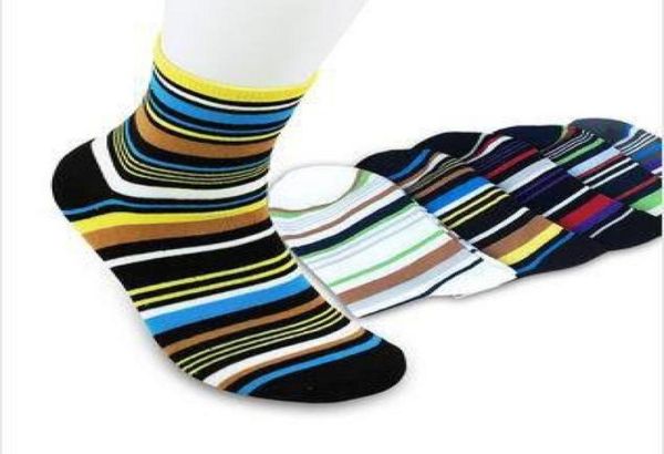 

wholebrand new autumn 100 cotton elegant stripe multicolour mens socks sports man sock dress socks 5 pairslot 91200941224311, Black