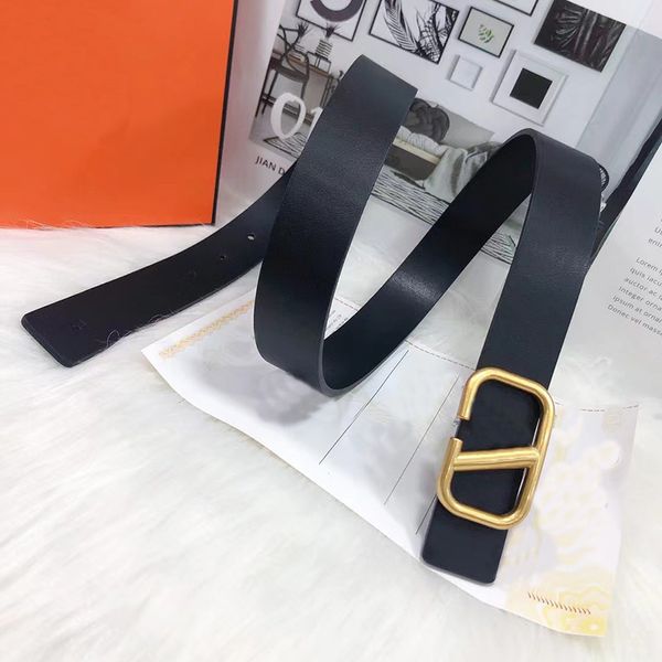 

designers belt women belts smooth buckle head solid color belts luxury reversible real leather beltss width 3.0cm size 90-110cm fashion casu, Black;brown