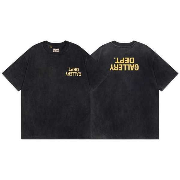 

hip-hop shirt letter mens old t dept galleryes washed shirts splash-ink 2023 street oversize short sleeve cpu4 13, White;black