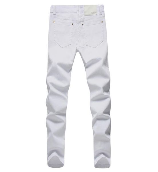 

men stretch jeans fashion white denim trousers for male spring and autumn retro pants casual men 039s jeans size 27 36 wholesa8345107, Blue