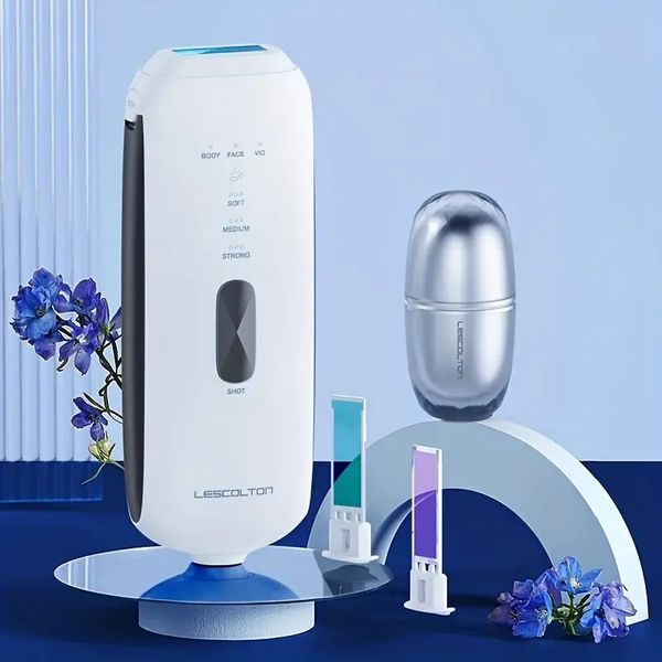 

professional ipl pulses epilator for painless laser hair removal - 350,000 flashes, 3-level settings, manual and automatic modes - perfect f