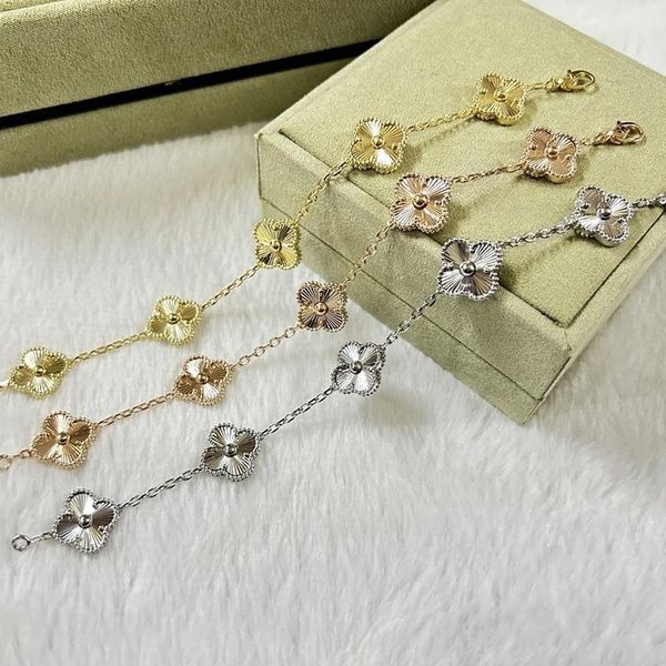 

classic lucky clover bracelet ladies and girls valentines day mothers day engagement designer jewelry fade free, Golden;silver