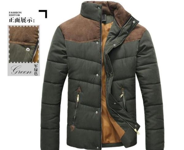 

winter jacket men warm causal parkas cotton banded collar winter jacket male padded overcoat warm outerwear 2xl for men8302962, Black;brown