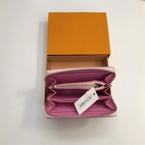 

3 colors fashion designer clutch genuine leather wallet with orange box card 60015 60017278x, Red;black