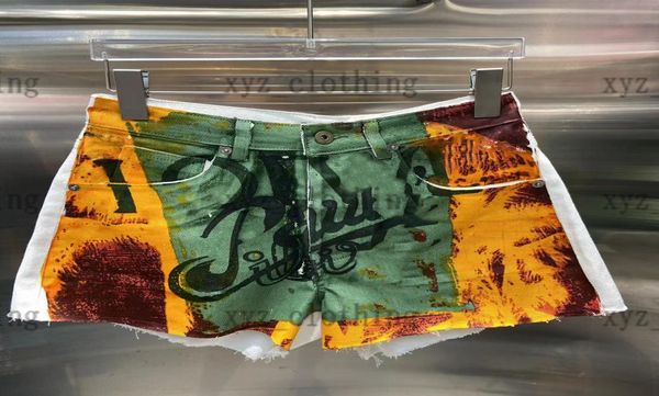 

2022ss designers white printed denim shorts summer womens shorts brand designer short jeans fashion highend female trousers for w5698129, White;black