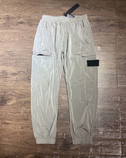 

men's tracksuits stone standard spring and autumn nylon windproof lightweight bundle foot loose all matching tooling casual pants 23081, Gray
