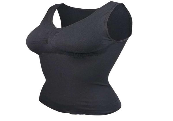 

plus size bra tank women body shaper removable shaper underwear slimming vest corset shape 2018 new6398050, Black;white
