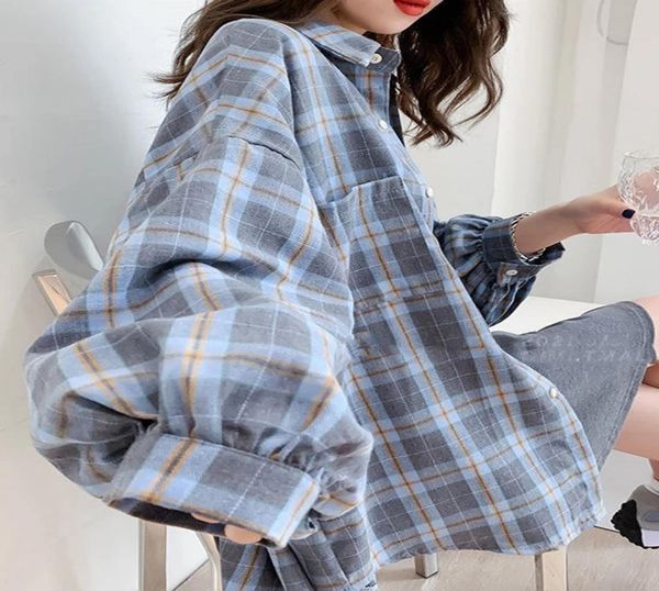 

jmprs fashion plaid women shirt korean oversize harajuku daily all match long sleeve chic female yellow shirts 2208104445867, White