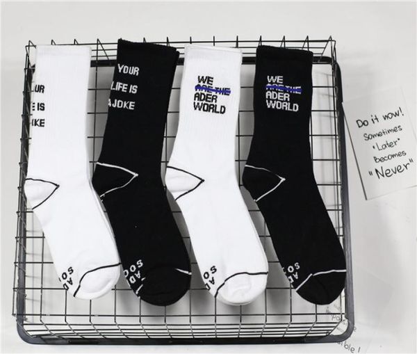 

whole men039s stockings ader error socks fashion brand women039s sockings black white sockings letter sports socks athle3007162